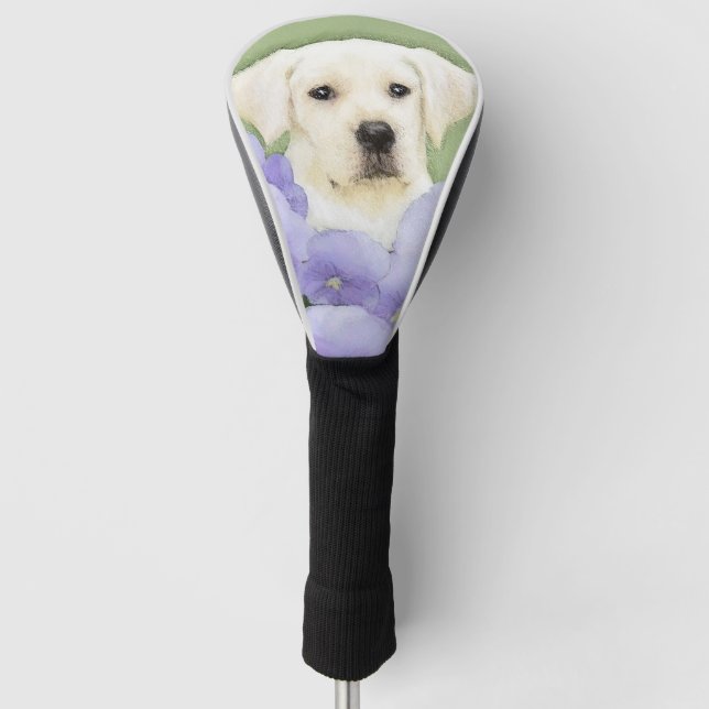 Labrador Retriever Puppy Painting Original Dog Art Golf Head Cover (Front)