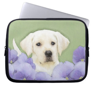 Labrador Retriever Puppy Painting Original Dog Art Laptop Sleeve