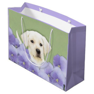 Labrador Retriever Puppy Painting Original Dog Art Large Gift Bag