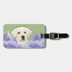 Labrador Retriever Puppy Painting Original Dog Art Luggage Tag