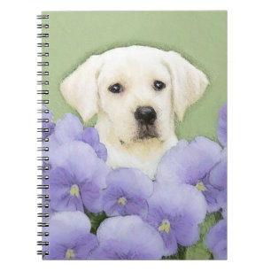 Labrador Retriever Puppy Painting Original Dog Art Notebook