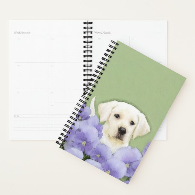 Labrador Retriever Puppy Painting Original Dog Art Planner (Display)