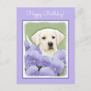Labrador Retriever Puppy Painting Original Dog Art Postcard
