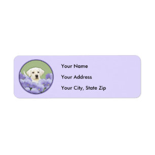 Labrador Retriever Puppy Painting Original Dog Art Return Address Label