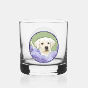 Labrador Retriever Puppy Painting Original Dog Art Whiskey Glass