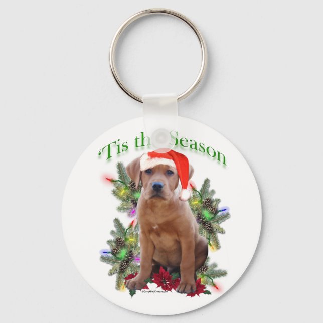 Labrador Retriever Puppy 'Tis the Season Keychain (Front)