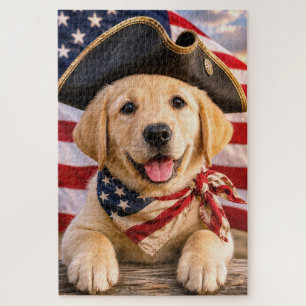 Labrador Retriever Puppy Wearing a Tricorn Hat Jigsaw Puzzle