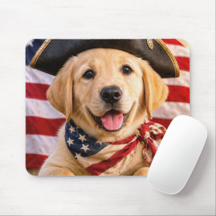 Labrador Retriever Puppy Wearing a Tricorn Hat Mouse Pad