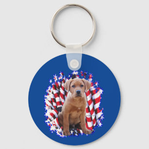 Labrador Retriever (red) Patriot Key Ring