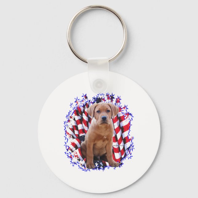 Labrador Retriever (red) Patriot Key Ring (Front)