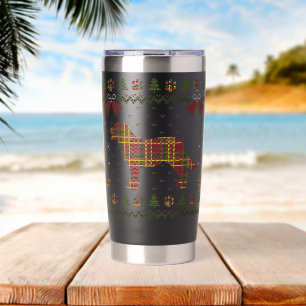 Labrador Retriever Red Plaid Dog Ugly Christmas Sw Insulated Tumbler