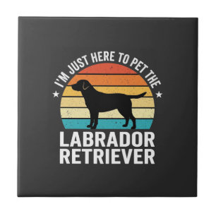 Labrador Retriever Retro Dog Petting Ceramic Tile