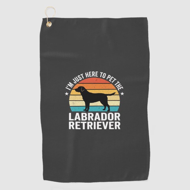 Labrador Retriever Retro Dog Petting Golf Towel (Front)
