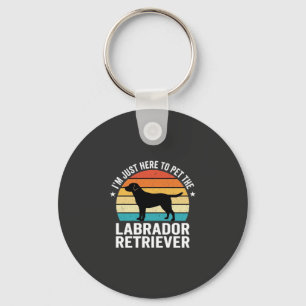 Labrador Retriever Retro Dog Petting Key Ring