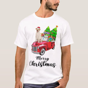 Labrador retriever Ride Red Truck Christmas Pajama T-Shirt
