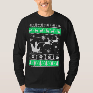 Labrador Retriever Riding Christmas Sleigh T-Shirt