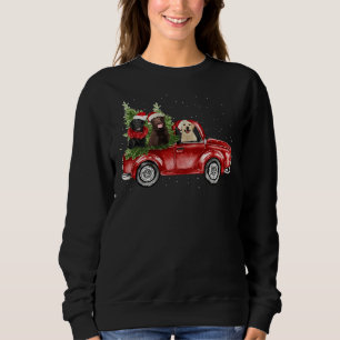 Labrador Retriever Riding Red Truck Xmas Merry Chr Sweatshirt