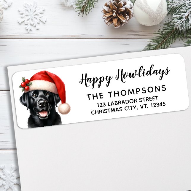 Labrador Retriever Santa Christmas Return Address Label (Creator Uploaded)