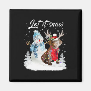 Labrador Retriever Santa Dog Christmas Snowman Xma Magnet