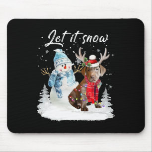 Labrador Retriever Santa Dog Christmas Snowman Xma Mouse Pad