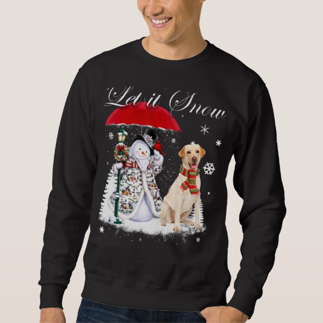 Labrador Retriever Santa Dog Christmas Snowman Xma Sweatshirt (Front)