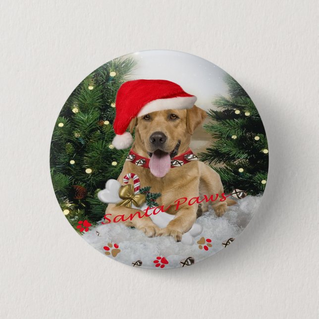 Labrador Retriever Santa Gifts 6 Cm Round Badge (Front)