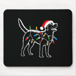 Labrador Retriever Santa Hat Christmas Lights Xmas Mouse Pad