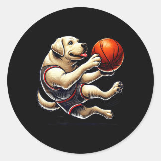 Labrador Retriever Shooting Basball Classic Round Sticker