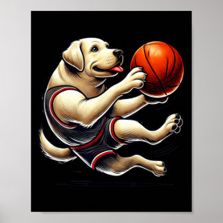 Labrador Retriever Shooting Basball Poster