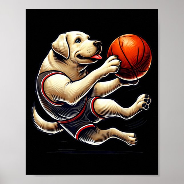 Labrador Retriever Shooting Basball Poster (Front)