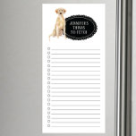 Labrador Retriever Shopping List   Magnetic Notepad<br><div class="desc">Adorable things to fetch Labrador Retriever dog with a black chalkboard frame personalised with your name.</div>