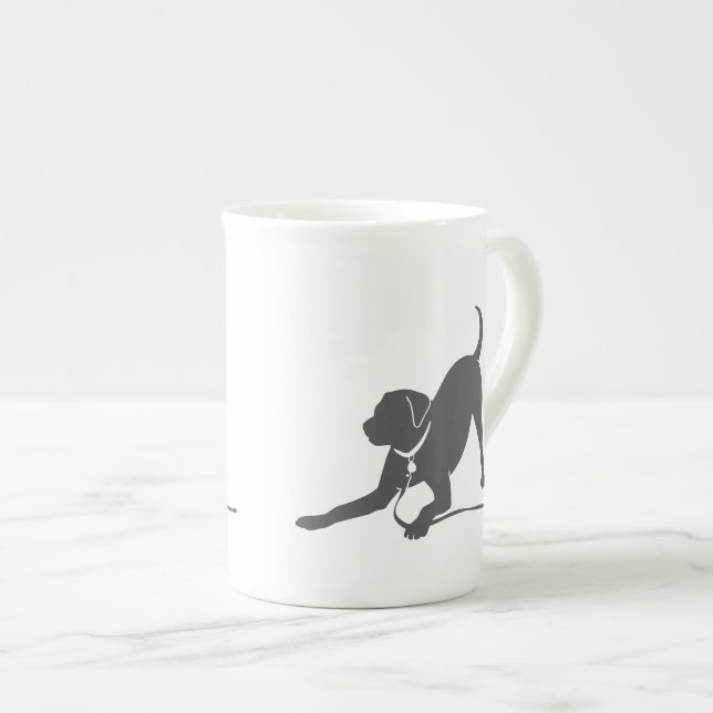 Labrador retriever silhouette bone china mug (Front Right)