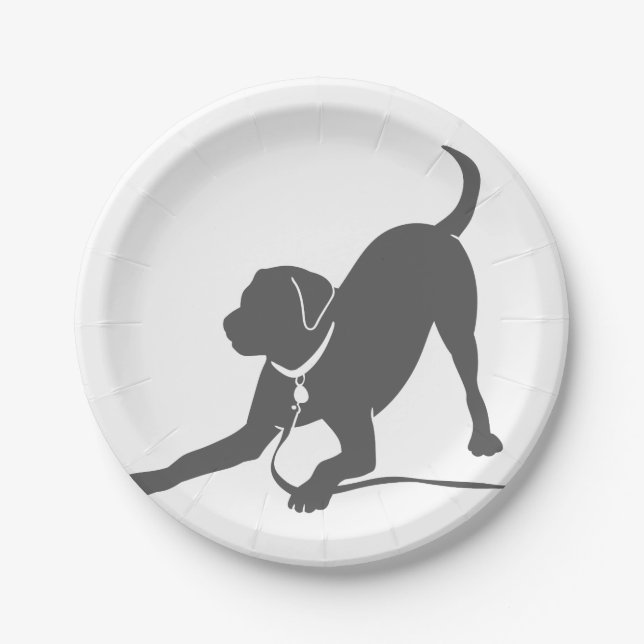 Labrador retriever silhouette paper plate (Front)