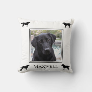 Labrador Retriever Silhouette with Photo Cushion