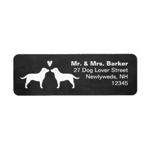 Labrador Retriever Silhouettes with Heart Cute Return Address Label