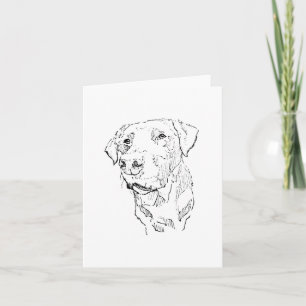 Labrador Retriever Sketch Art, Minimalist Card