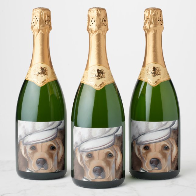 Labrador Retriever  Sparkling Wine Label (Bottles)