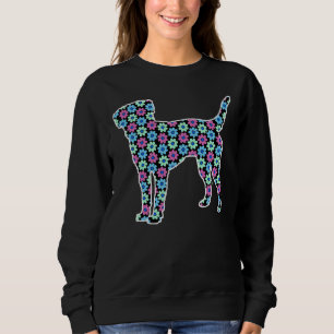 Labrador Retriever Spring Floral Pattern Fitted Sweatshirt