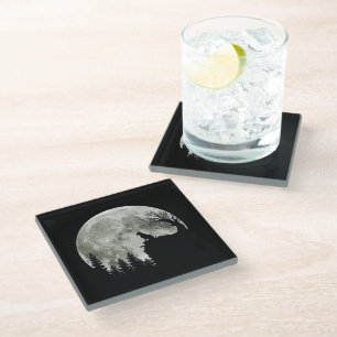 Labrador Retriever Stand On Mountain Halloween Glass Coaster