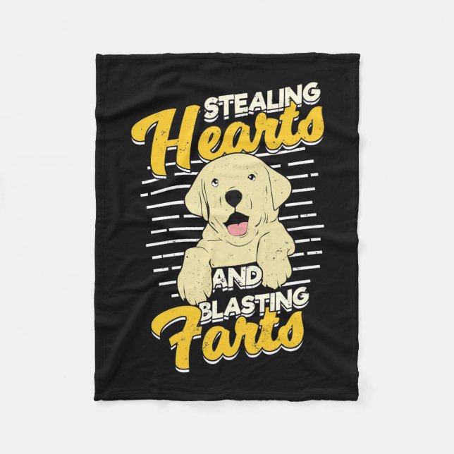 Labrador Retriever Stealing Hearts Fleece Blanket (Front)