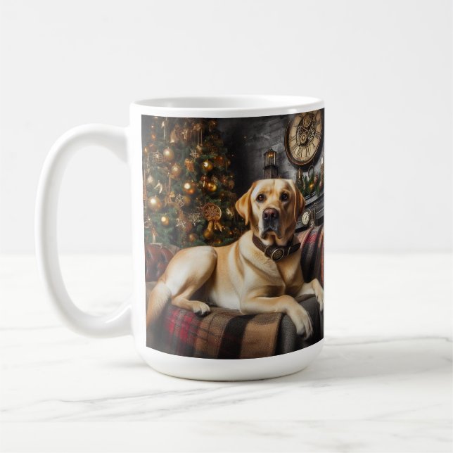 Labrador Retriever SteamPunk Christmas Mug Cup (Left)