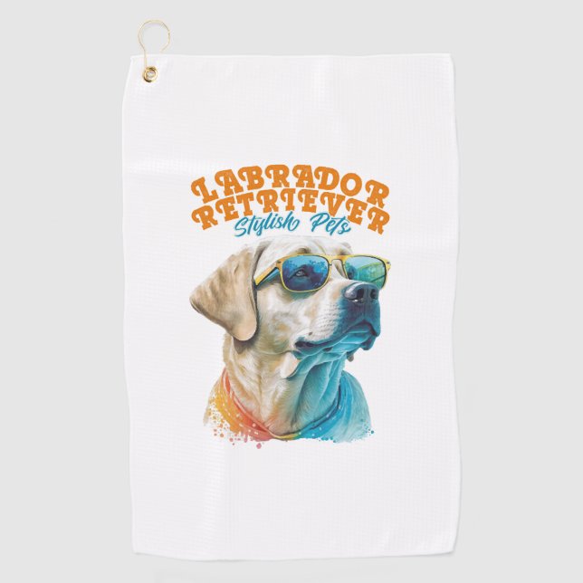 Labrador Retriever Stylish Pets Golf Towel (Front)