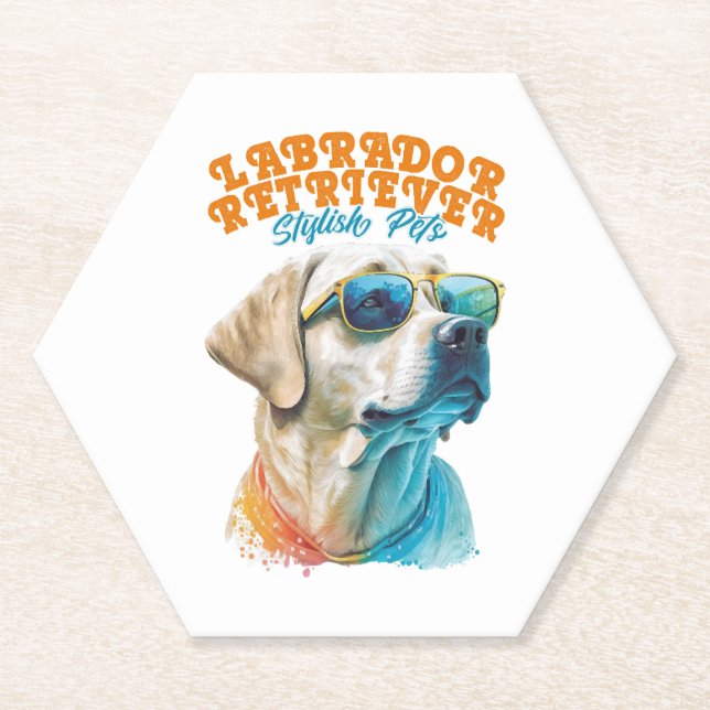 Labrador Retriever Stylish Pets Paper Coaster (Front)