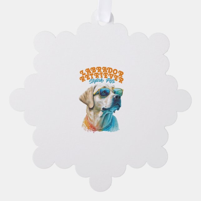 Labrador Retriever Stylish Pets Tree Decoration Card (Front)