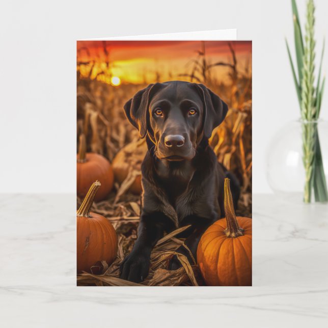 Labrador Retriever Thanksgiving Holiday Card (Front)
