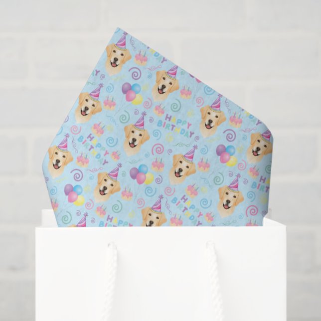 Labrador Retriever Tissue Paper in Blue (Gift Bag)