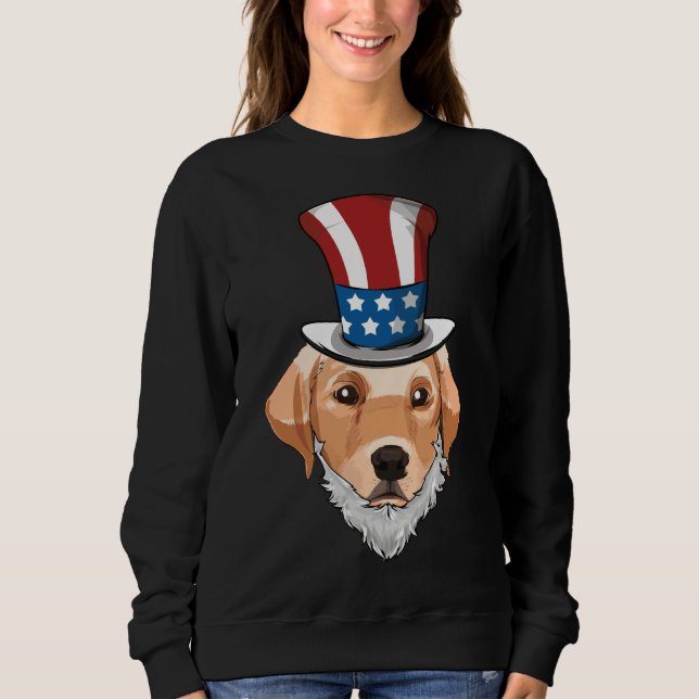 Labrador Retriever Uncle Sam Lincoln Beard 4th Of  Sweatshirt (Front)