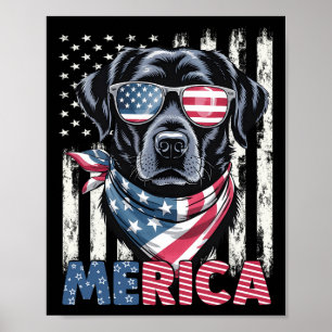 Labrador Retriever Usa Flag Merica Patriotic Dog 4 Poster