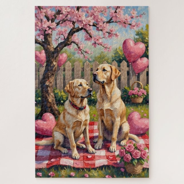 Labrador Retriever Valentine’s Day Art Jigsaw Puzzle (Vertical)