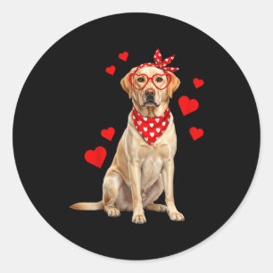 Labrador Retriever Valentines Day Dog Lover Heart  Classic Round Sticker